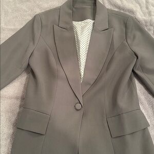 Gray Blazer with Polka Dot Lining